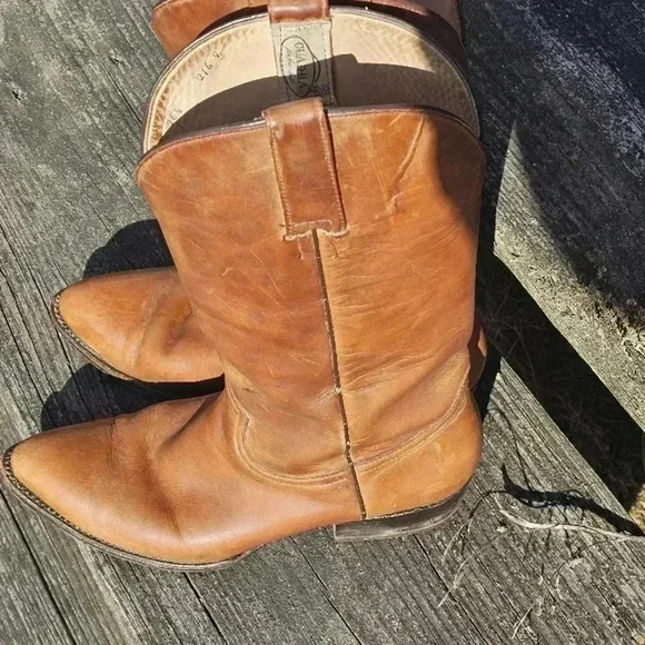 Vintage Brown Leather Cowboy Boots main image 15